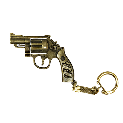 Брелоки - Брелок-оружие "Револьвер" латунь