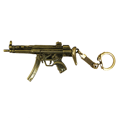 Брелоки - Брелок-оружие "Пистолет-пулемет МП5" латуньБР104