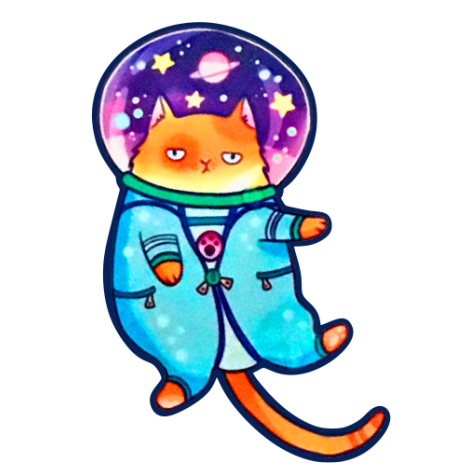 Значки - 137 Значок "Кот космонавт"