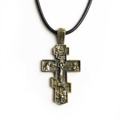 Иконы - Крест "Нательный крест" на шнурке И8 латунь
