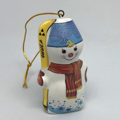 ❄ Новый Год ❄ - Игрушка ёлочная "Снеговик с лыжами"