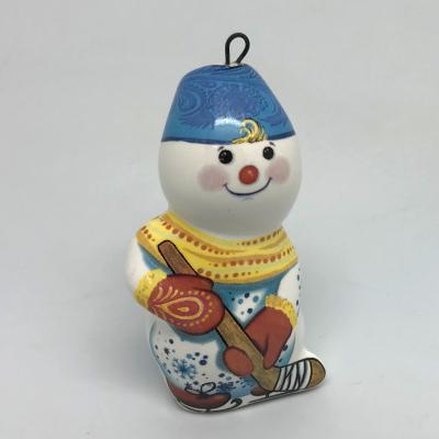 ❄ Новый Год ❄ - Игрушка ёлочная "Снеговик хоккеист голубое ведро"